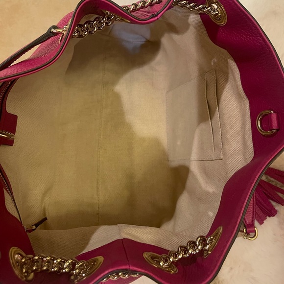 COPY - Gucci Soho Chain Strap Purse - Fuchsia - Picture 10 of 11